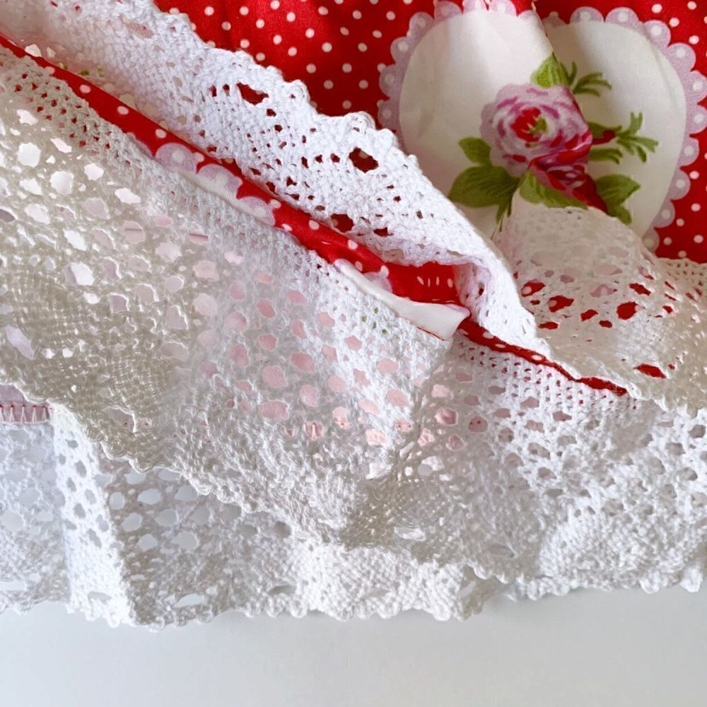 NEW Adorable Sweetness Girl Red Hearts Floral Dress 5T - Picture 7 of 13